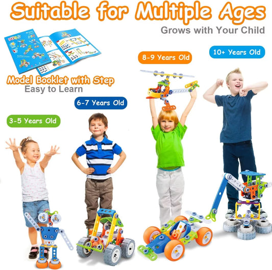 10 in 1 STEM Toys for 5 6 7 8+ Year Old Boy Birthday Gifts Building Toys for Kids Ages 4-8 Educational Stem Activities for Boys 4-6 8-10 Construction Creative Games Christmas Idea Gift
