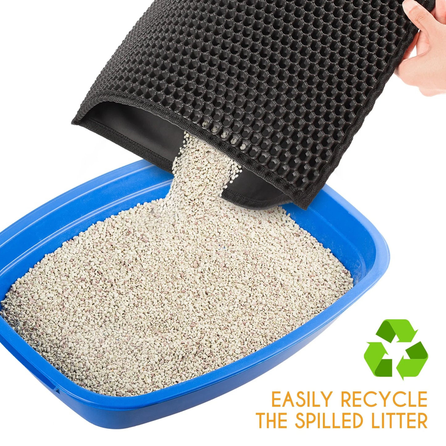Cat Litter Mat Large, Double Layer Urine Waterproof Trapper Mat, Non-Slip,24X30 In, Black