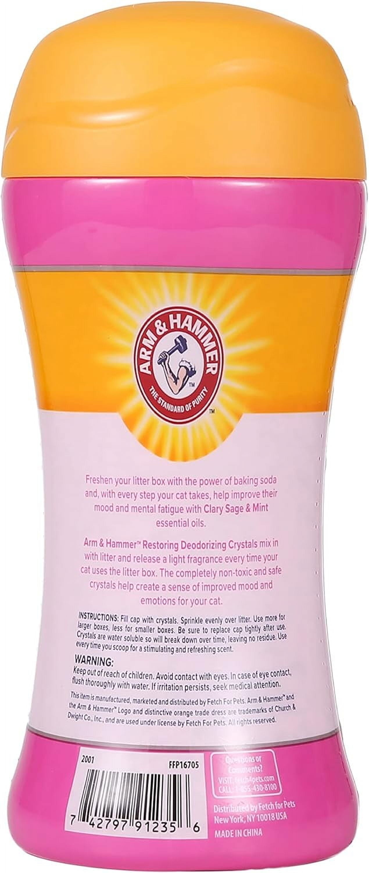 (2 Pack)  Deodorizing Cat Litter Crystals for Litter Boxes, Clary Sage & Mint Scent 15 Oz.