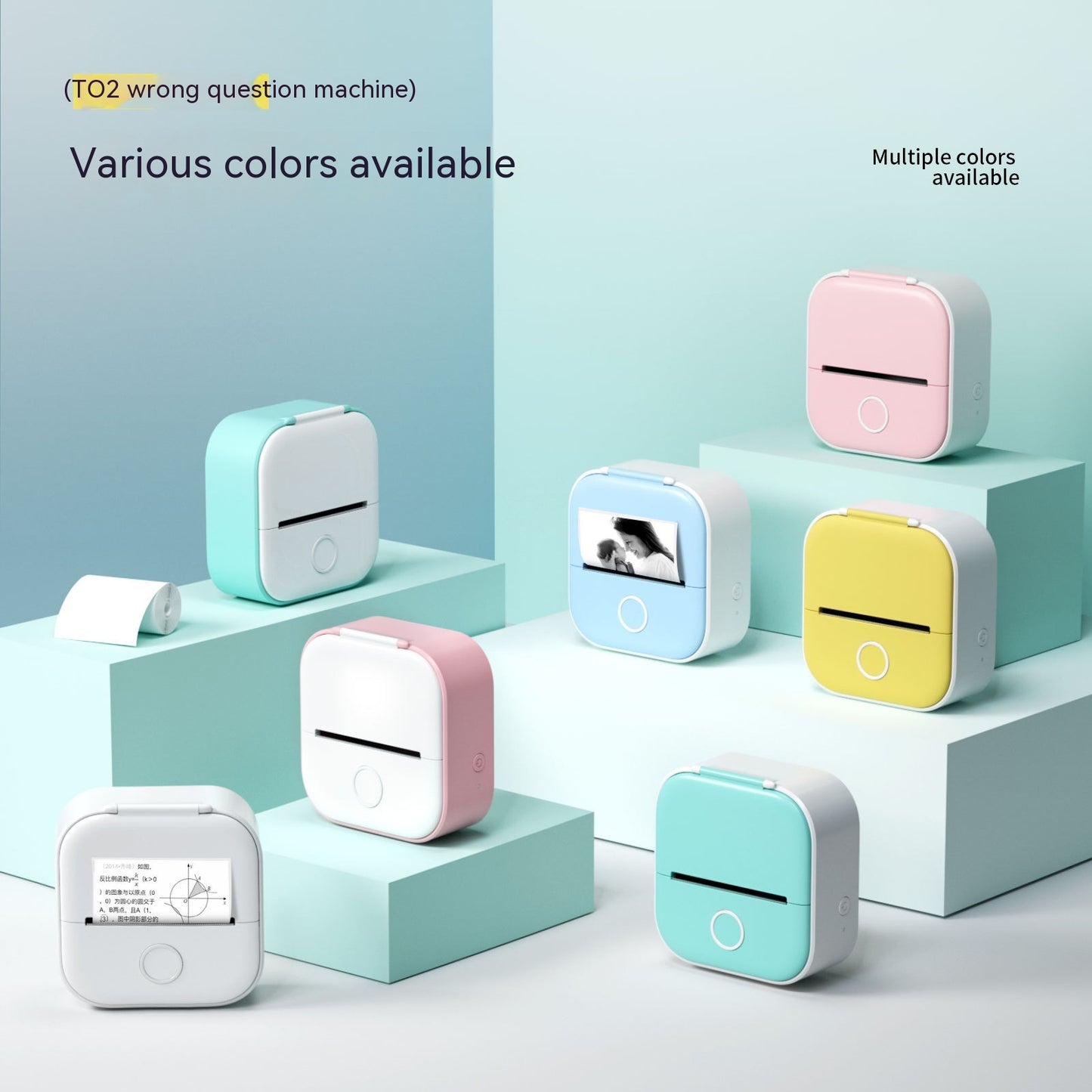 Portable Mini Thermal Label Printer Home Photo Printer Student Wrong Question Printer Bluetooth-Compatible Mini Label Printer Price Tag