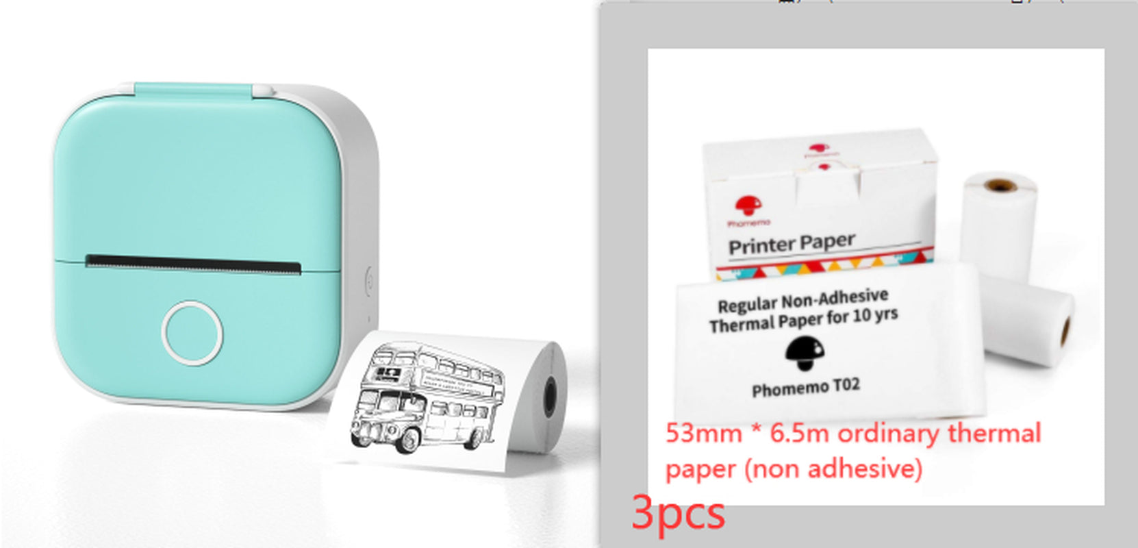Portable Mini Thermal Label Printer Home Photo Printer Student Wrong Question Printer Bluetooth-Compatible Mini Label Printer Price Tag